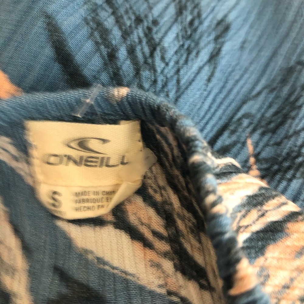O’Neil small  Floral blue multicolor romper off shoulder - Picture 2 of 6